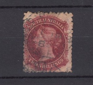 South Australia QV 1860 2/- Carmine SG43 Fine Used BP6027