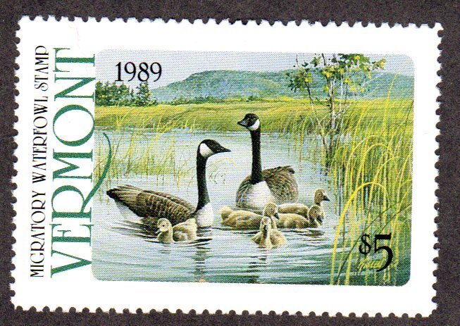 State Duck Stamp. Vermont, Scott # VT-4, 1989 MNH. Lot 220346