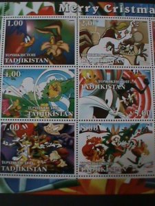 TAJIKISTAN-2002-FAMOUS  CARTOON MOVIE-MERRY CHRISTMAS-MNH-SHEET VF LAST ONE