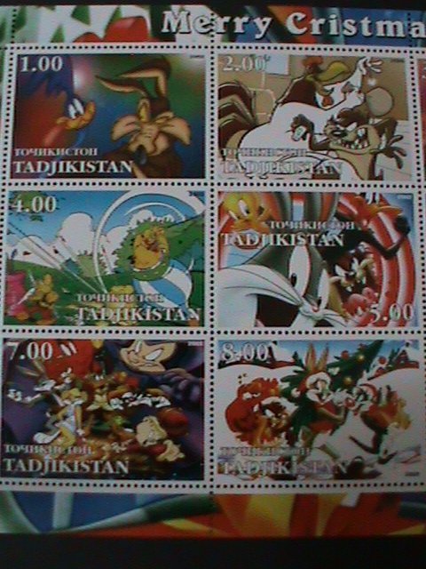 TAJIKISTAN-2002-FAMOUS  CARTOON MOVIE-MERRY CHRISTMAS-MNH-SHEET VF LAST ONE