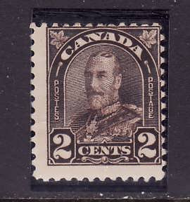 Canada-Sc#166-Unused hinge-2c dark brown-KGV Arch-og-1931-Cdn124-