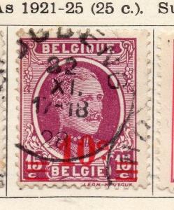 Belgium 1927 Early Issue Fine Used 10c. Surcharged 114355