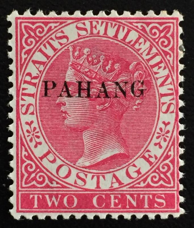 Malaya 1889 Pahang opt SS QV 2c Mint OG raised G SG#4/ISC#4c CV RM700 MA1506