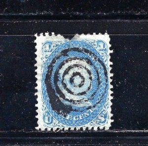 #92 US 1 CENT BLUE FRANKLIN-W/GRILL-USED-N/G-FINE 