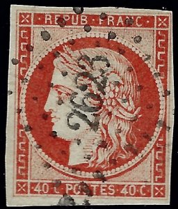 France Sc #7a Used VF hr SCV$500...French Stamps are Iconic!