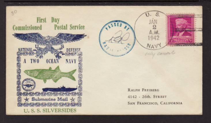 First Day Postal Service USS Silversides  Submarine Cover