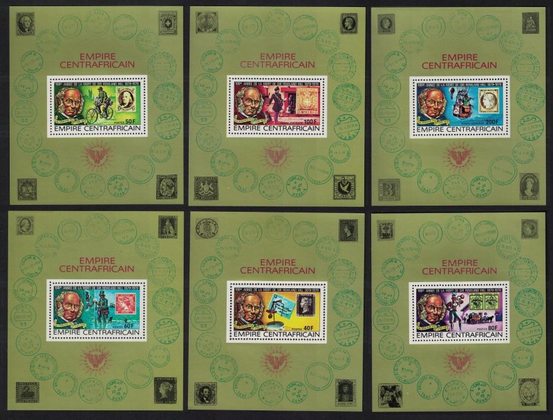 Central African Empire Sir Rowland Hill 6 MSs 1978 MNH SG#617-622 MI#Block 40-45