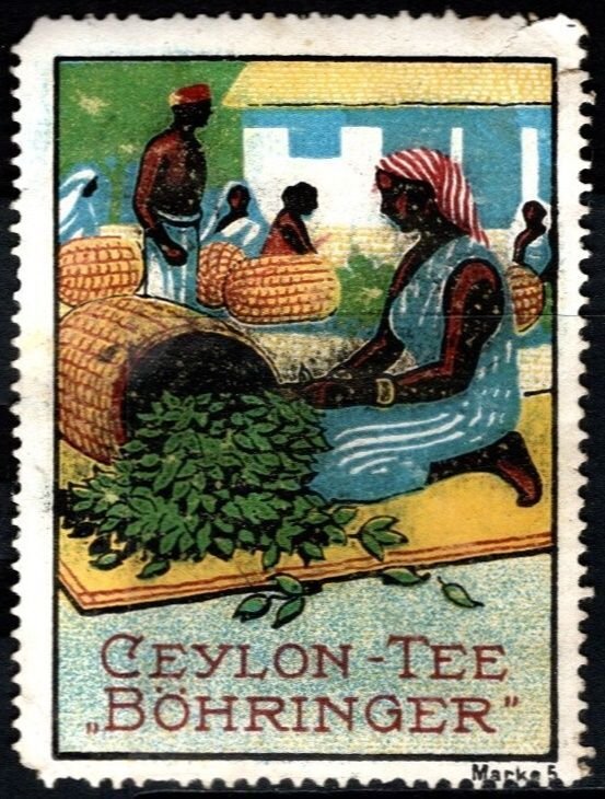 Vintage Germany Poster Stamp Böhringer Ceylon Tea