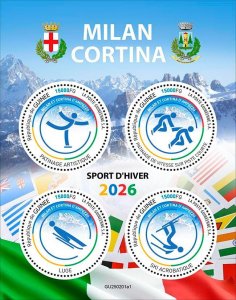 GUINEA - 2025 - Winter Olympics - Perf 4v Sheet - Mint Never Hinged