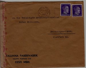 Estonia censored cover 4.12.42 Tallinn