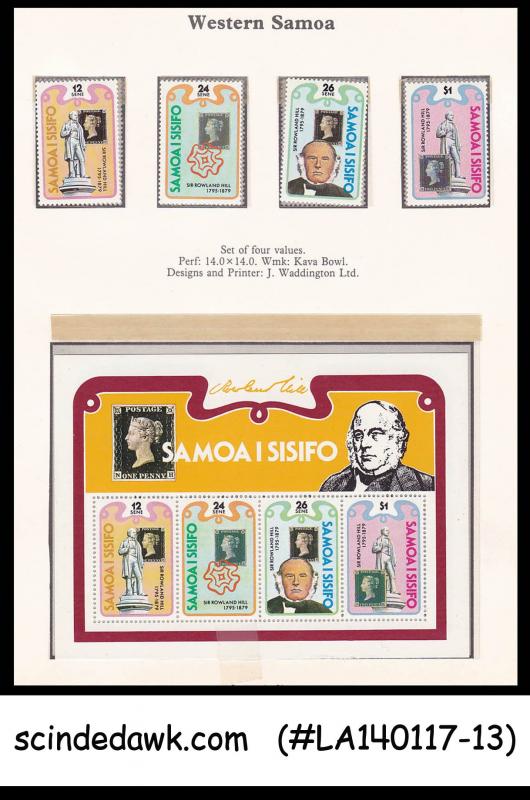 SAMOA - 1979 DEATH CENT OF SIR ROWLAND HILL -  4-STAMPS & 1-M/S - MNH