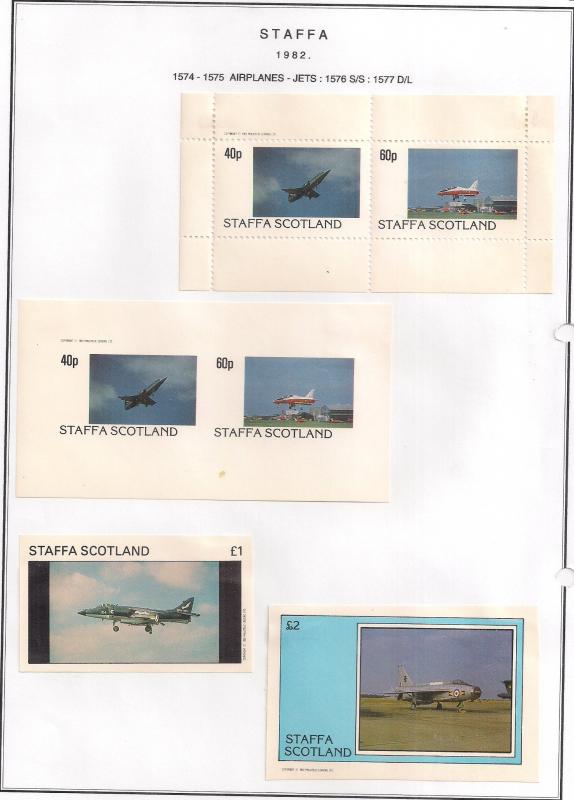 SCOTLAND - STAFFA - 1982 - Jet Aircraft - Perf. Imperf 2v, Souv, D/L Sheets -MLH