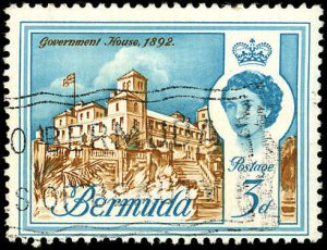 BERMUDA Sc 177 F-VF/USED - 1962 3p  Government House, 1892