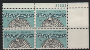 US #1237 MNH Plate Block. The Sciences