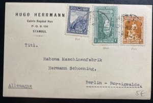 1928 Istanbul Turkey Comercial Typewriter Postcard Cover To  Berlin Germany