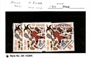 Germany, Postage Stamp, #2633 (3 Ea) Used, 2011 Eulenspiegel Folk Tales (AB)