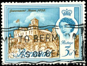 BERMUDA Sc 177 VF/USED - 1962 3p  Government House, 1892