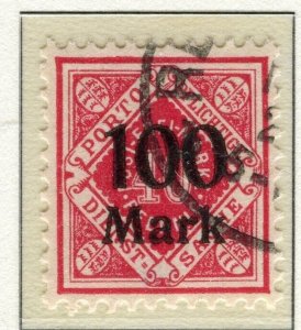 WURTTEMBERG; 1921 early Numeral surcharged issue fine used 100M. value