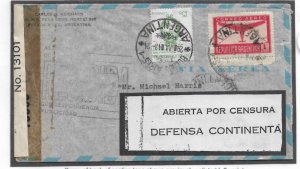 Buenos Aires, Argentina to Mexico City, Mexico 1943 Balboa Censor Tape (C5229)