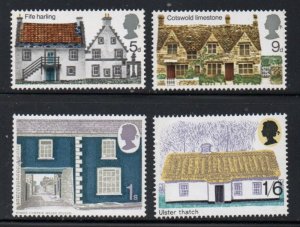 Great Britain Sc 608-611 1970 Cottages stamp set mint NH