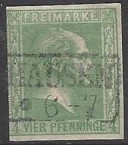 Prussia Scott 9 used 3 margins (cat ~$27.50)