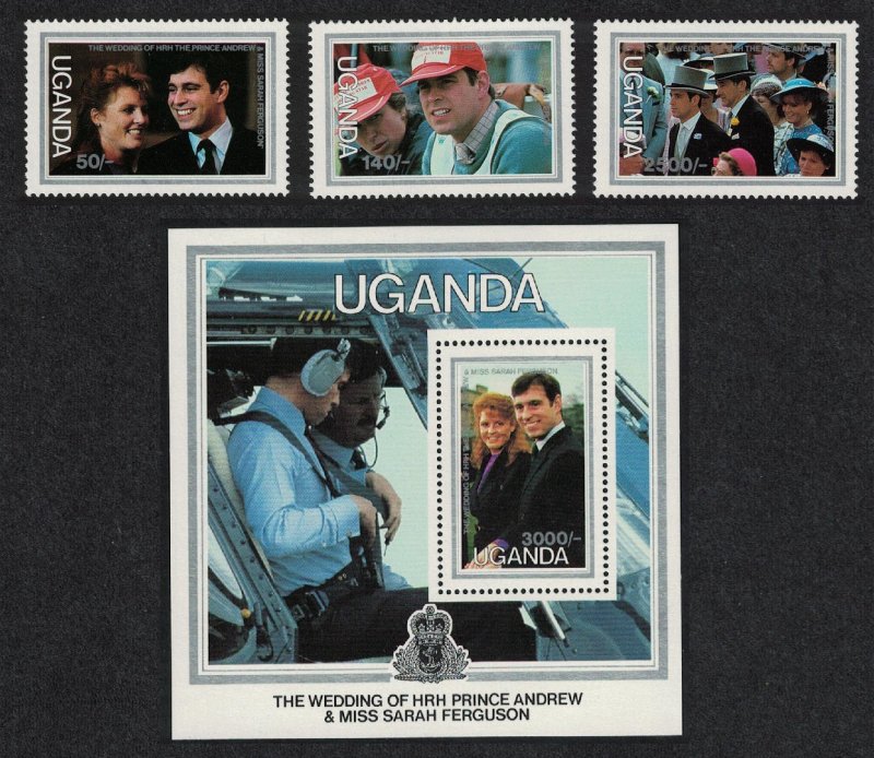 Uganda Royal Wedding Prince Andrew 3v+MS 1986 MNH SG#535-MS538