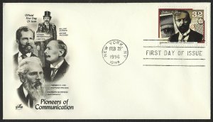 #3061-3064 32c Pioneers of Communication, Art Craft FDC **ANY 4=FREE SHIPPING**