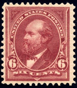 US 282 6c 1898 James A. Garfield lake F-VF OG NH