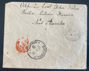 1892 Berlin Canada Vintage cover to Greifswald Germany