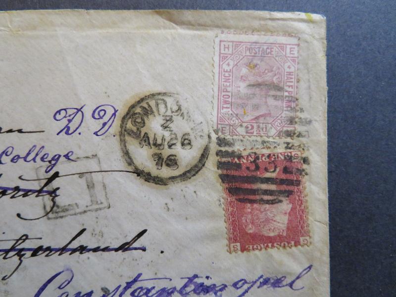 Great Britain 1876 Cover to Constantinople w/ Better Issue - Z7839