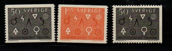 Sweden Sc 626-28 1963 Engineering & Industry symbols stamp set mint NH