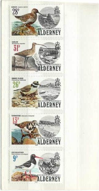 Alderney 13-17 MNH VF Birds