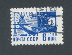 Russia 1966 Scott 3261 used - 6k, Plane & television tower