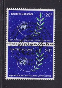 United Nations  New York  #373  cancelled 1982  outer space pair