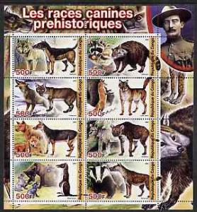 CONGO SHEET DINOSAURS PREHISTORIC DOGS BADEN POWELL SCOUTS