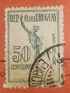 Uruguay 1922 Parcel Post Stamp #Q5 50c Used Postmarked.