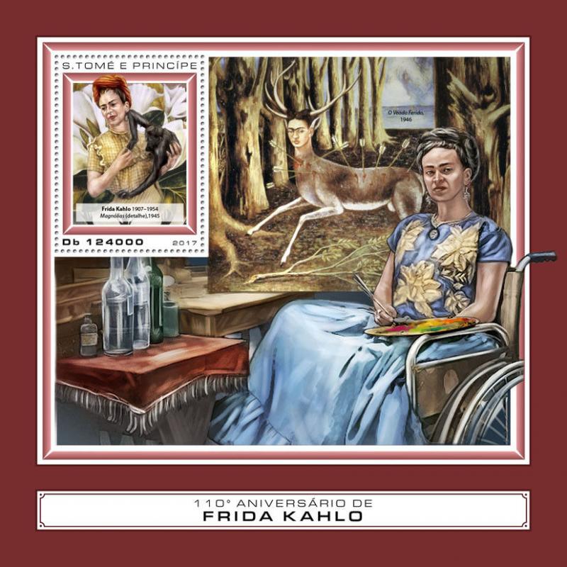 Sao Tome & Principe 2017 MNH Frida Kahlo 1v S/S Art Paintings Stamps