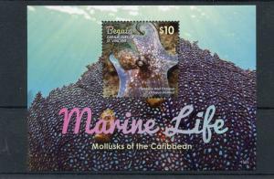 Bequia Grenadines St Vincent 2015 MNH Marine Life Mollusks 1v S/S Octopus