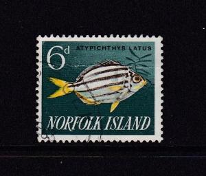 1962 Norfolk Island Fish 6d Used SG43