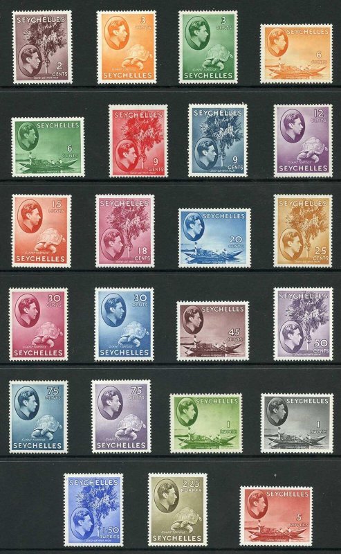 Seychelles SG135/49 1938 KGVI Set (no 20c brown-ochre) Fresh M/Mint (hinge rema 