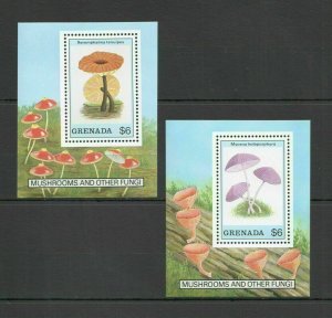 A0412 Grenada Flora Nature Mushrooms & Other Fungi 2Bl Mnh