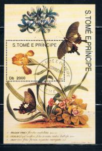 St Thomas and Prince Islands 1104 Souvenir Sheet Used Butterflies (S0153)+