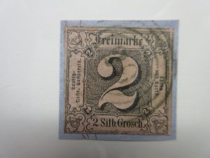 German States THURN and TAXIS Scott 6 USED on piece Lot11 Cat $32.50