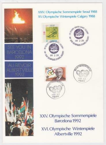 calgary and korea 1988  seoul  olympics stamp page ref r16016