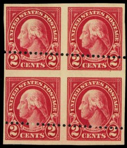 554a, Mint LH/NH 2¢ Imperforate Between Error Block CV $650 - Stuart Katz