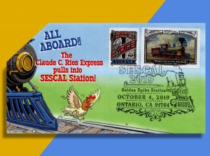 SESCAL 2019 Celebrates Transcontinental Railroad Sesquicentennial • Pop-Up FDC