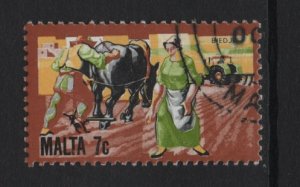 Malta   #598  cancelled  1981  farming 7c