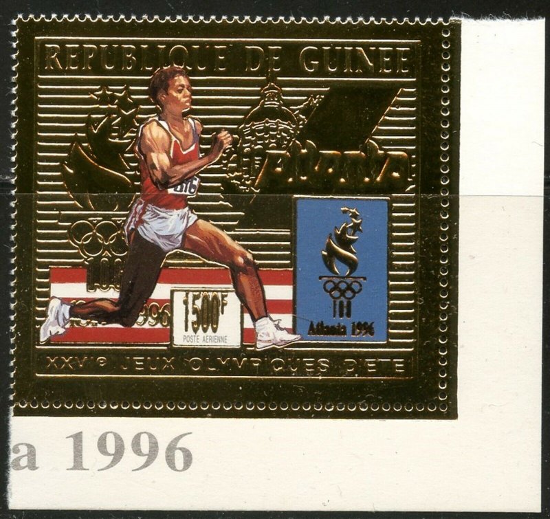 GUINEA Sc#1257A 1993 Atlanta Summer Pre-Olympics Gold Foil OG Mint NH