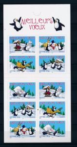 [37691] France 2005 Greetings Snow man Penguin Self Adh. Carnet MNH Booklet