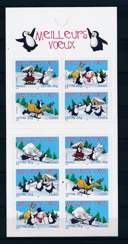 [37691] France 2005 Greetings Snow man Penguin Self Adh. Carnet MNH Booklet